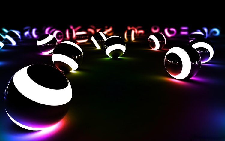 шары, отражение, цвет, свечение, полосатый круг, balls, reflection, color, glow, striped circle