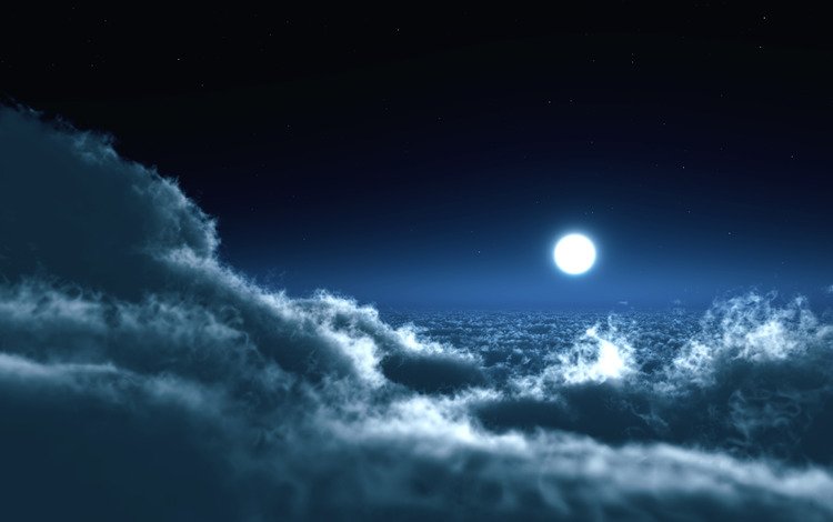 небо, облака, ночь, фото, пейзажи, луна, the sky, clouds, night, photo, landscapes, the moon