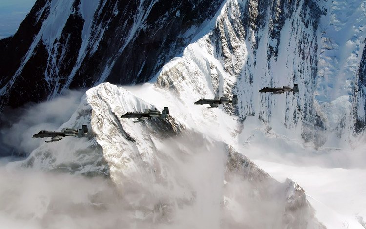 горы, самолет, скала, аляска, a-10, thunderbolt, pacific alaska range complex, тренировочный полёт, mountains, the plane, rock, alaska, training flight