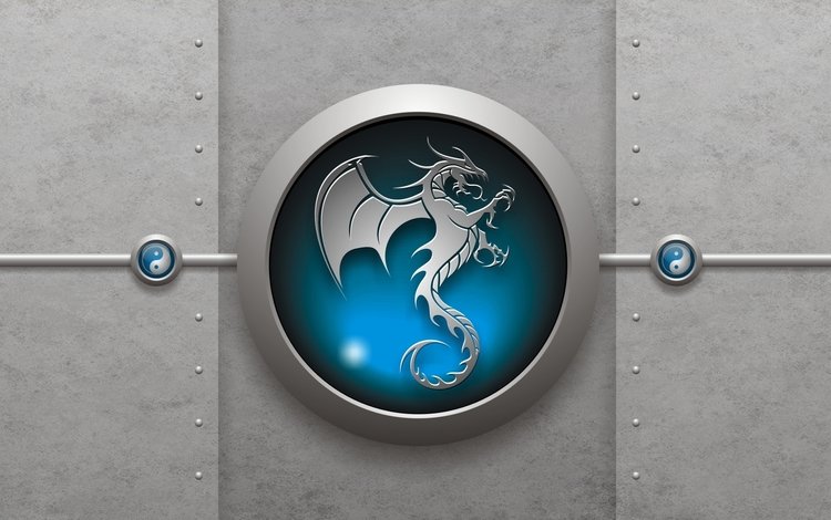дракон, знак, инь, ян, 3д, dragon, sign, yin, ian, 3d