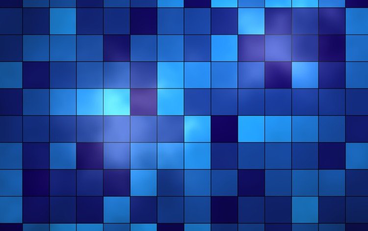 синий, квадраты, blue, squares