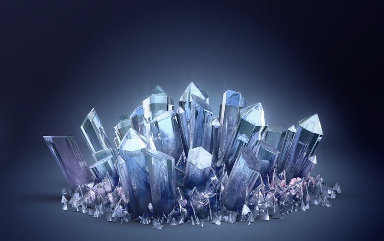 синий, кристаллы, blue, crystals