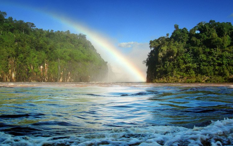 река, солнце, природа, зелень, лес, пейзаж, радуга, бразилия, river, the sun, nature, greens, forest, landscape, rainbow, brazil
