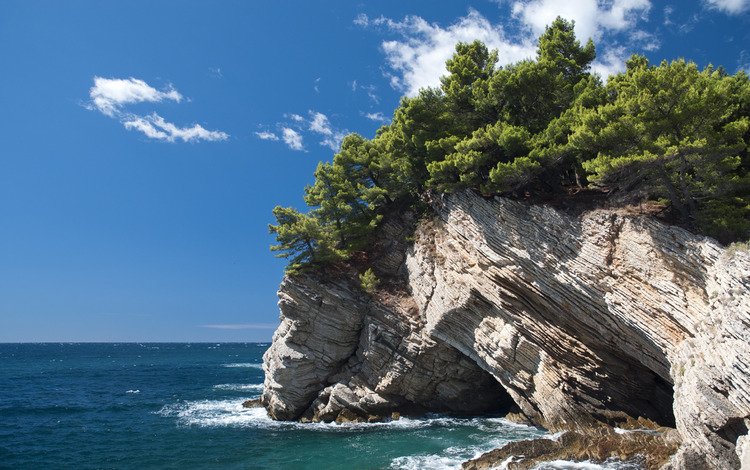 скалы, хорватия, petrovac na moru, rocks, croatia