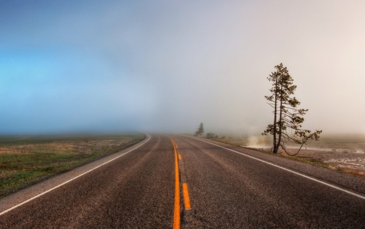 дорога, обои, туман, широкоформатные, road, wallpaper, fog, widescreen