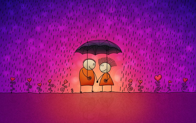 дождь, любовь, зонт, rain, love, umbrella