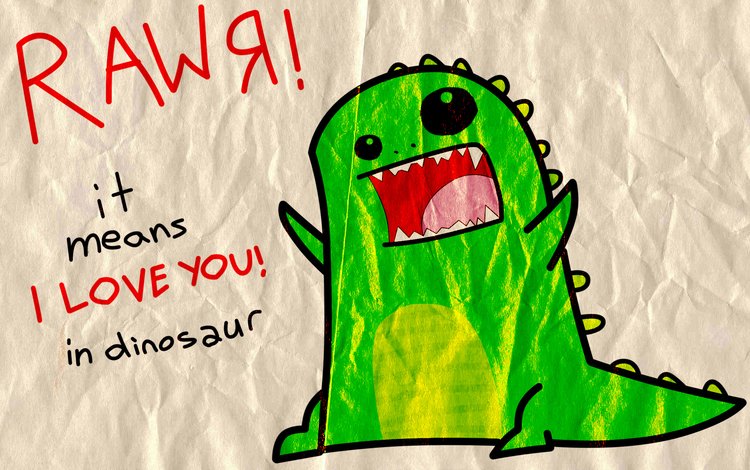 динозавр, rawя, влюбленная, dinosaur, love