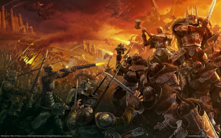 битва, герои, warhammer, mark of chaos драконы, battle, heroes, mark of chaos dragons
