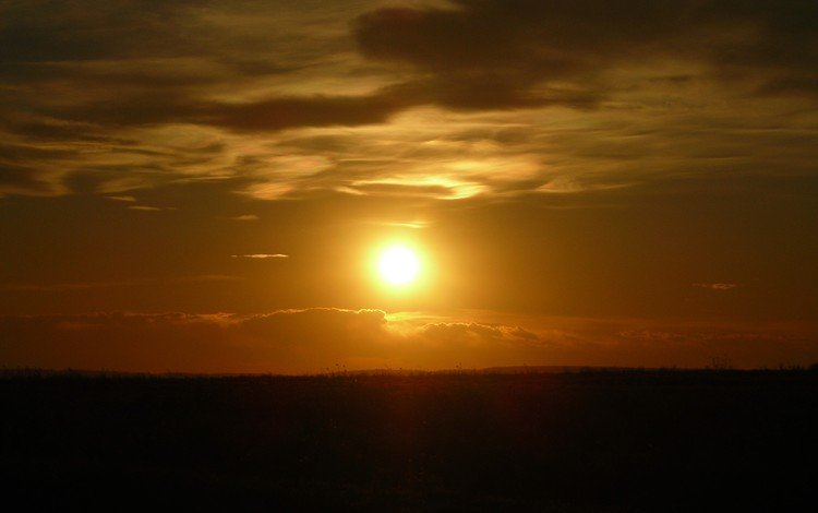 солнце, закат, степь, the sun, sunset, the steppe