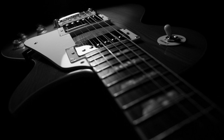 гитара, чёрно-белое, черно-белая, guitar, black and white