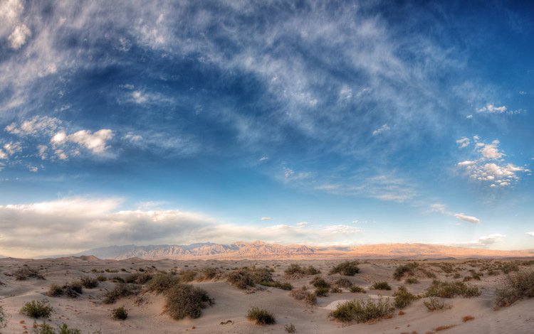 небо, трава, облака, горы, песок, поле, пустыня, the sky, grass, clouds, mountains, sand, field, desert