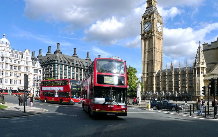 лондон, телефонная будка, автобус, биг бен, автобусы, london, phone booth, bus, big ben, buses