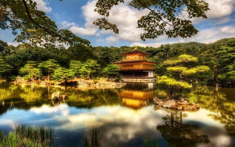 храм, япония, киото, японии, павильон, голден, temple, japan, kyoto, pavilion, golden