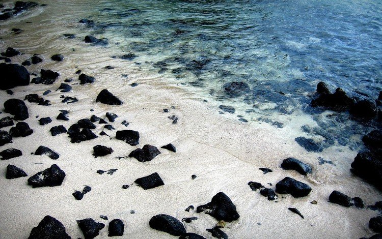 вода, камни, берег, песок, water, stones, shore, sand
