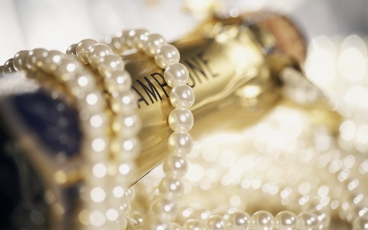 ожерелье, шампанское.жемчуг, necklace, champagne.pearl