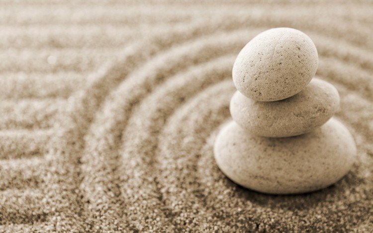 камни, песок, минимализм, дзен, stones, sand, minimalism, zen
