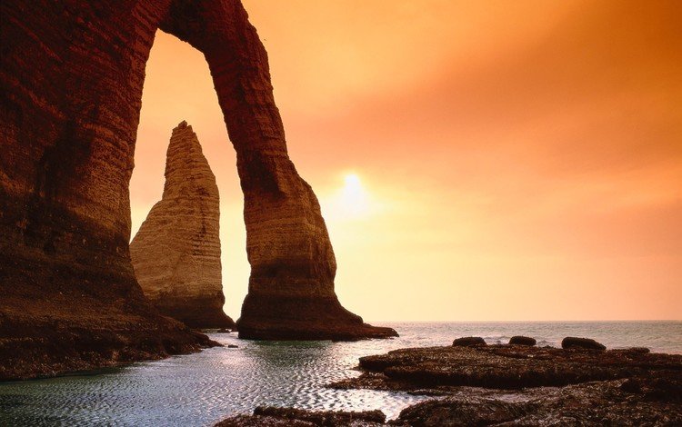 вода, скалы, закат, water, rocks, sunset