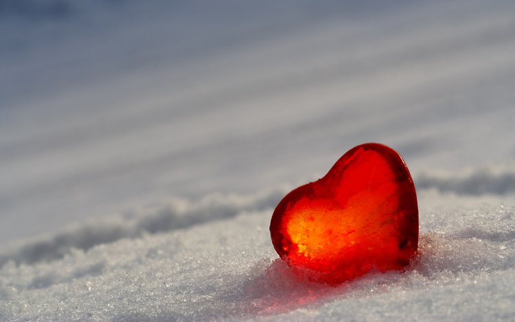 снег, лёд, сердце, snow, ice, heart