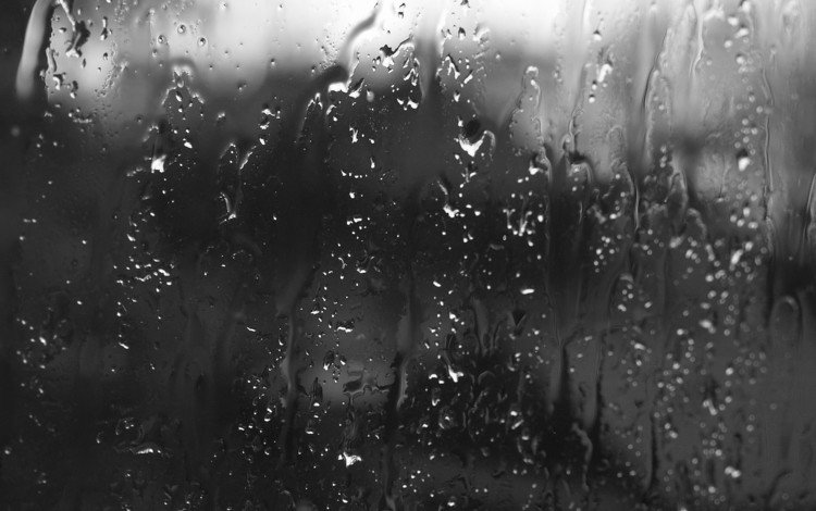капли, чёрно-белое, дождь, стекло, капли дождя, drops, black and white, rain, glass, raindrops