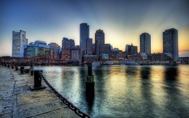 река, набережная, бостон, river, promenade, boston