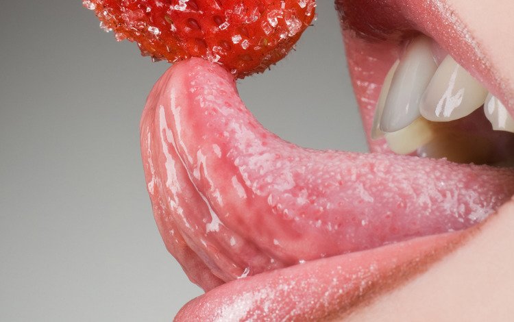 рот, клубничка, сахар, mouth, strawberry, sugar