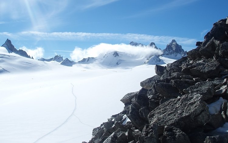 небо, горы, снег, the sky, mountains, snow