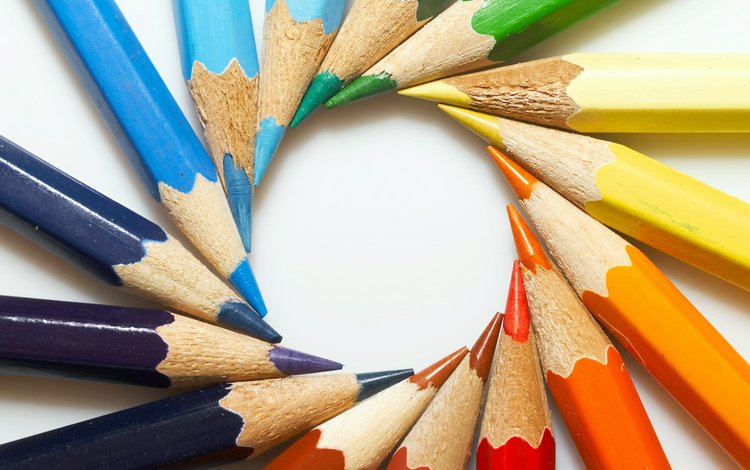 цвет, карандаши, круг, color, pencils, round