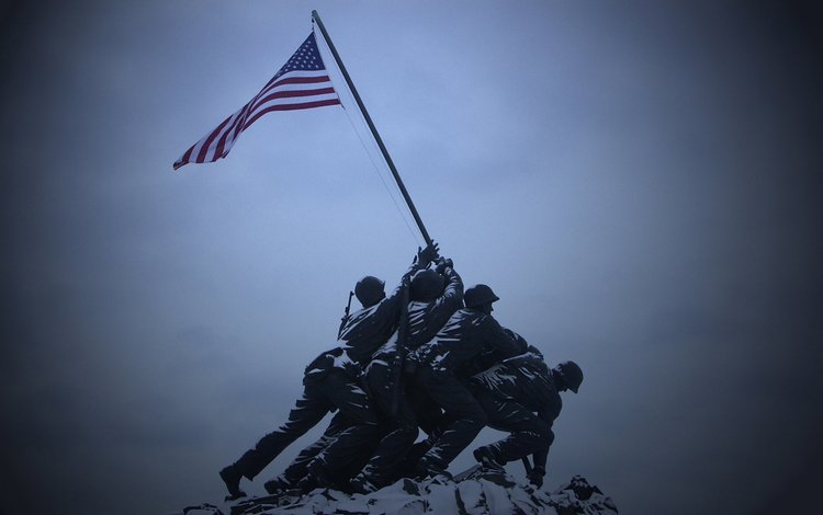 солдаты, америка, флаг, памятник, soldiers, america, flag, monument