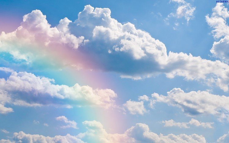 небо, облака, радуга, the sky, clouds, rainbow