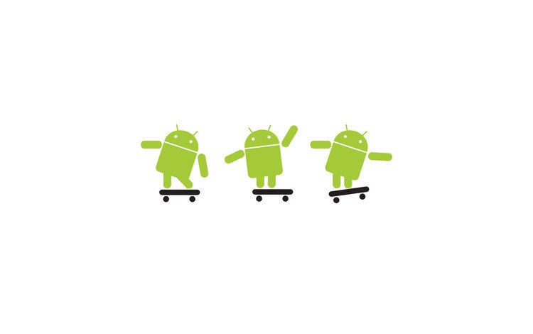 зеленые, белый фон, андроид, скейты, green, white background, android, skateboards