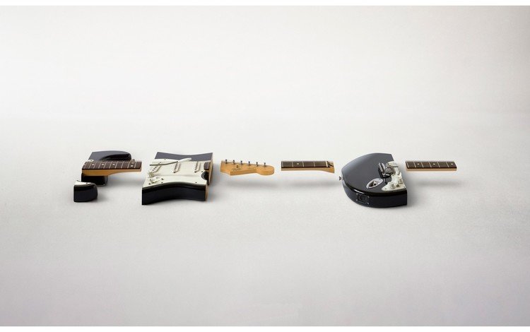 гитара, куски, порезанная, guitar, pieces, chopped
