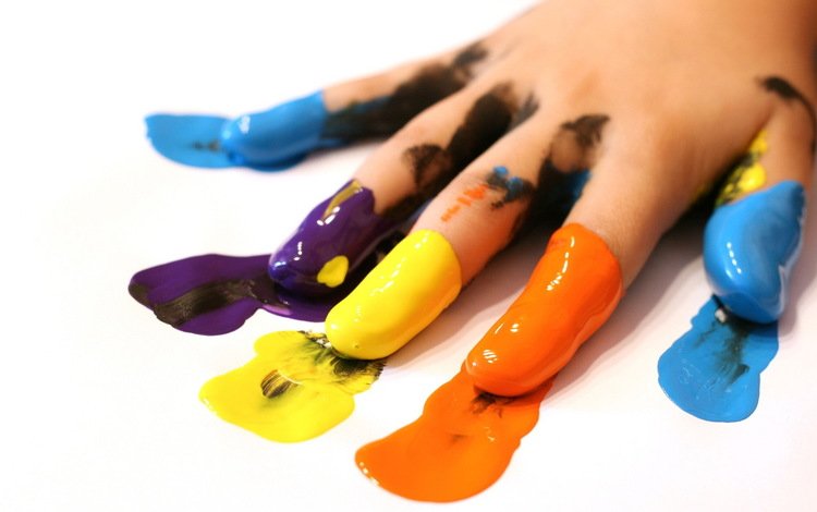 рука, краска, пальцы, hand, paint, fingers