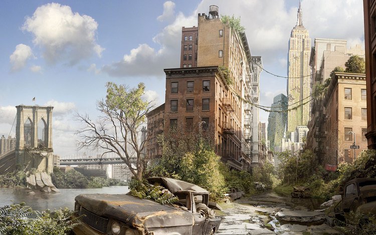 город, нью-йорк, разрушения, the city, new york, destruction