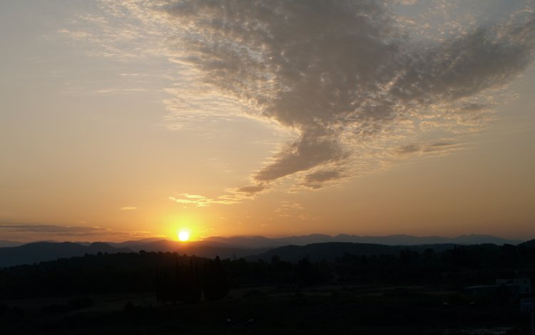 облака, горы, солнце, рассвет, clouds, mountains, the sun, dawn