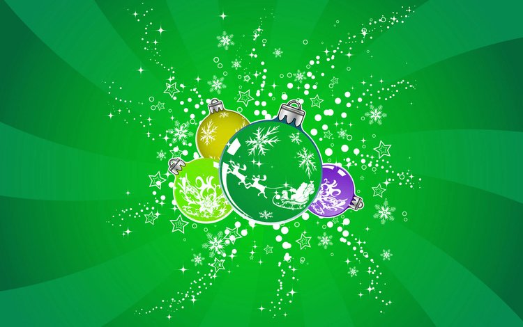 новый год, шары, зелёный, new year, balls, green