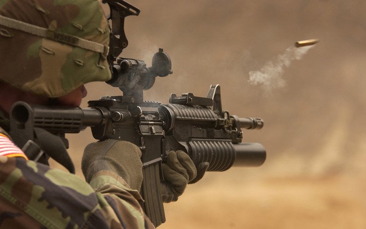 солдат, гильза, m4a1 с подствольником, soldiers, sleeve, m4a1 with grenade launcher