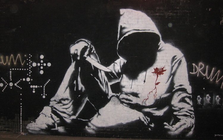 banksy, hoodie, графитти, graffiti