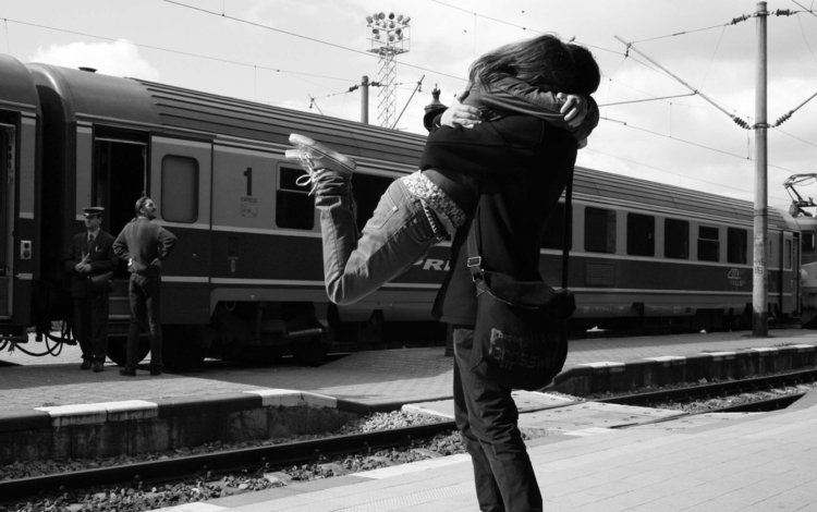 поезд, любовь, объятья, train, love, hugs