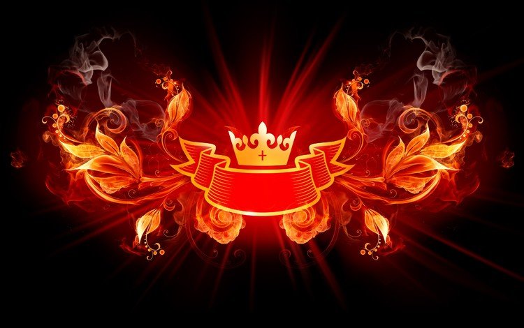 огонь, дым, корона, fire, smoke, crown