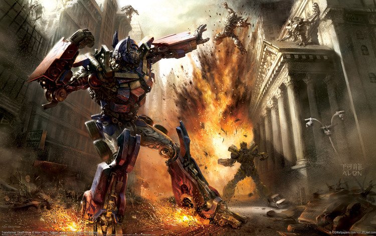 робот, бой, трансформеры, взрыв, robot, battle, transformers, the explosion