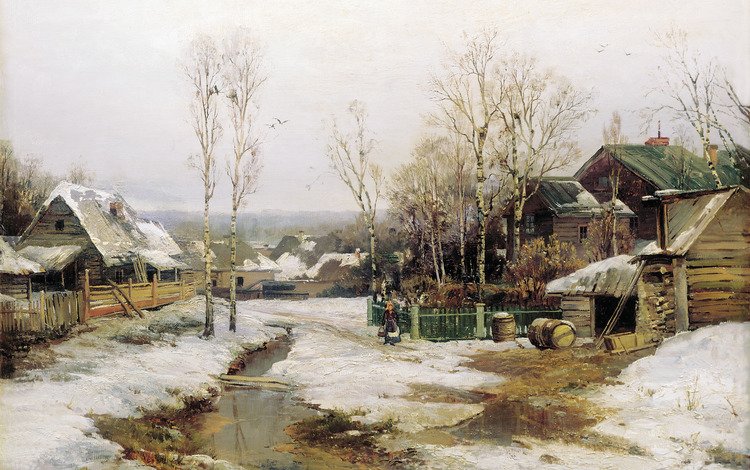 картина, вельц, весной в окресностях питера, picture, 'ts, spring in the outskirts of peter
