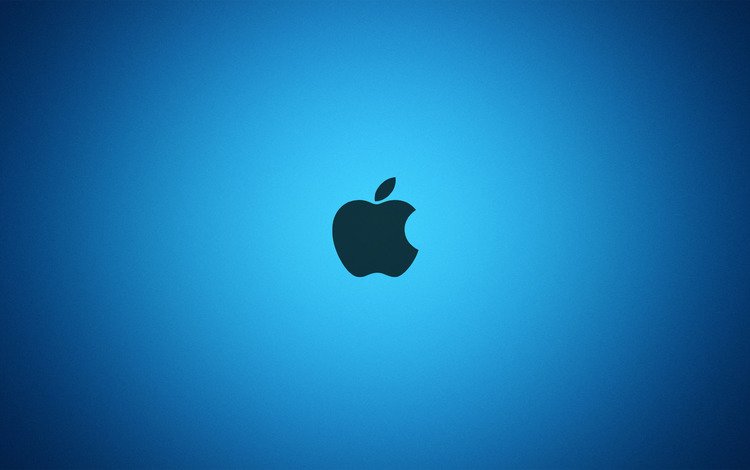 яблоко, голубая, эппл, apple, blue