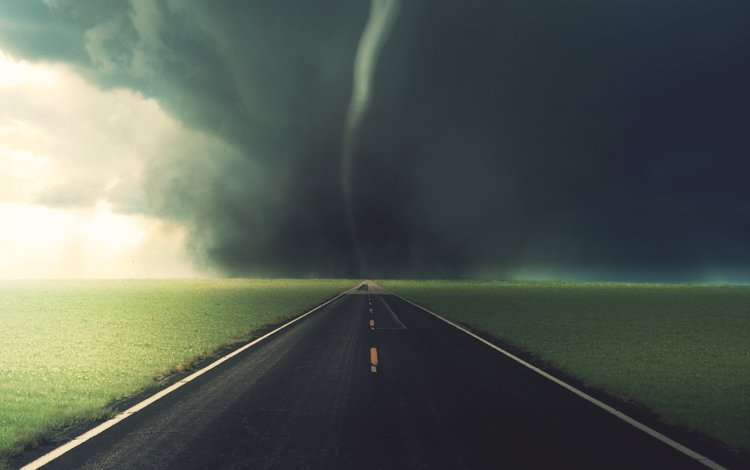 дорога, трава, торнадо, road, grass, tornado