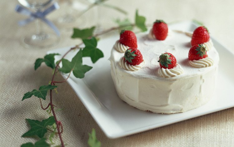 крем для торта, клубника, десерт, пироженное, cream cake, strawberry, dessert, cake