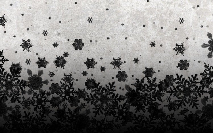арт, снег, обои, снежинки, фон, чёрно-белое, картинка, art, snow, wallpaper, snowflakes, background, black and white, picture