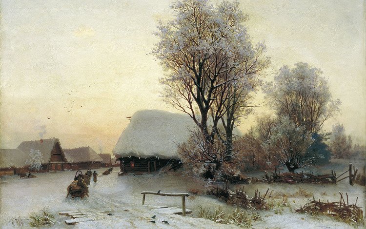 картина, кондратенко, зимний вечер, picture, kondratenko, winter evening