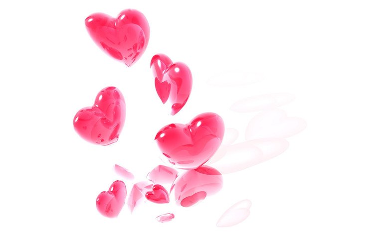 сердце, минимализм, любовь, романтика, розовый, белый фон, сердечки, heart, minimalism, love, romance, pink, white background, hearts