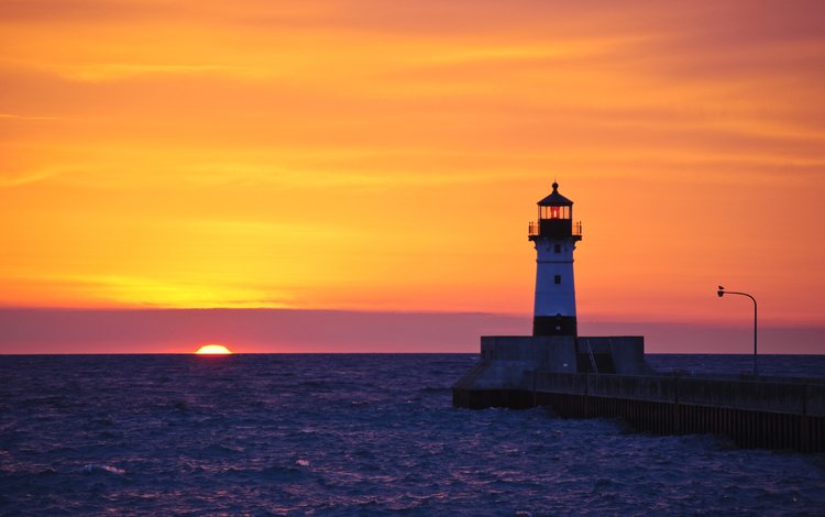 закат, море, маяк, sunset, sea, lighthouse