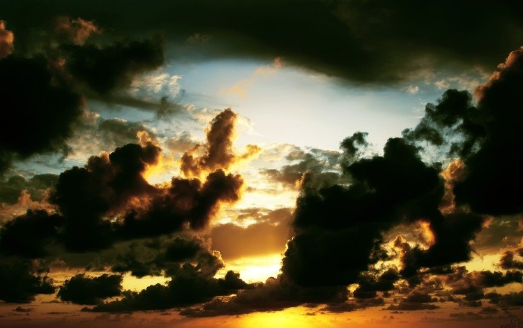 небо, облака, тучи, пейзаж, солнечный свет, the sky, clouds, landscape, sunlight