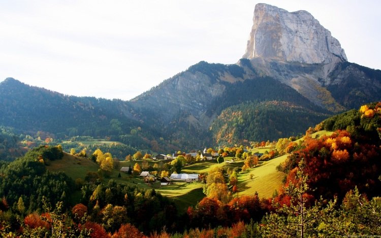осень, горных, сельских, autumn, mountain, rural